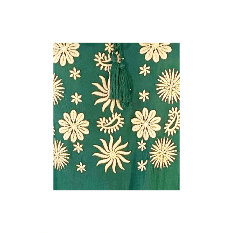 Fashion, accesorii si bijuterii - Femei - Imbracaminte femei - Rochii femei - Rochie dama casual, verde/crem , marimea 2XL - Infinity.ro