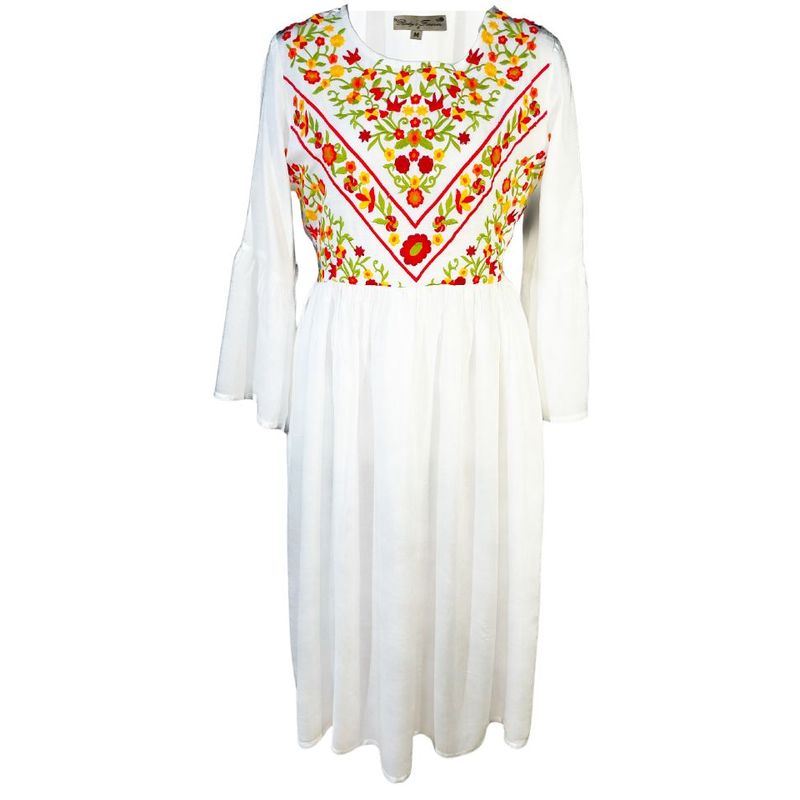Fashion, accesorii si bijuterii - Femei - Imbracaminte femei - Rochii femei - Rochie dama casual RD2, alb/portocaliu , marimea 2XL - Infinity.ro