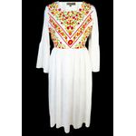 Fashion, accesorii si bijuterii - Femei - Imbracaminte femei - Rochii femei - Rochie dama casual RD2, alb/portocaliu , marimea 2XL - Infinity.ro