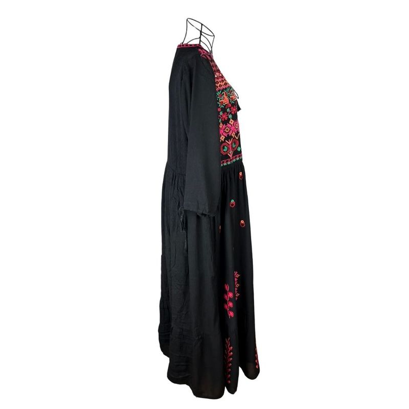 Fashion, accesorii si bijuterii - Femei - Imbracaminte femei - Rochii femei - Rochie dama 025 negru/ciclam , marimea L - Infinity.ro
