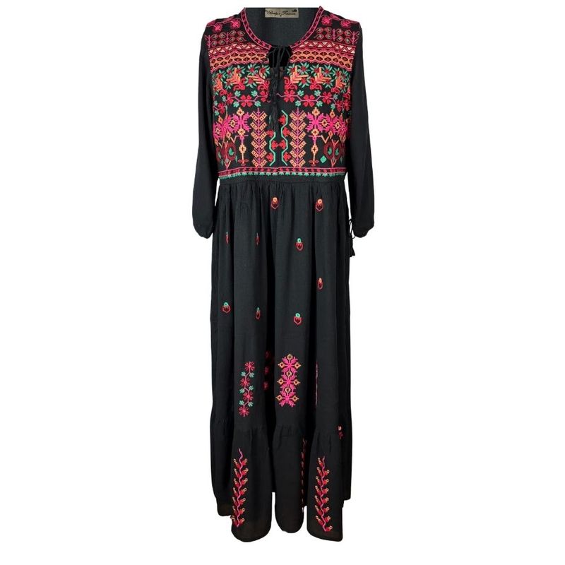 Fashion, accesorii si bijuterii - Femei - Imbracaminte femei - Rochii femei - Rochie dama 025 negru/ciclam , marimea L - Infinity.ro