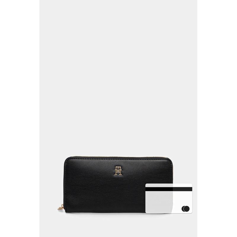 Fashion, accesorii si bijuterii - Femei - Accesorii femei - Portofele femei - Portofel dama Tommy Hilfiger  AW0AW17744 Negru 19 x 10 x 3 cm - Infinity.ro