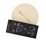 Fashion, accesorii si bijuterii - Barbati - Accesorii barbati - Cravate si papioane barbati - Set 3 piese, papion, butoni si batista, pentru barbati, ButicCochet, Negru - SETP283 - Infinity.ro