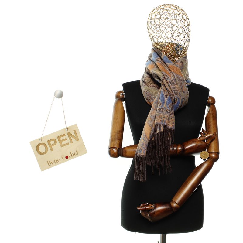 Fashion, accesorii si bijuterii - Femei - Accesorii femei - Esarfe si fulare femei - Esarfa de dama, din lana, Buticcochet, cu model stilizat, 65x190 cm, Multicolor - ES3231 - Infinity.ro