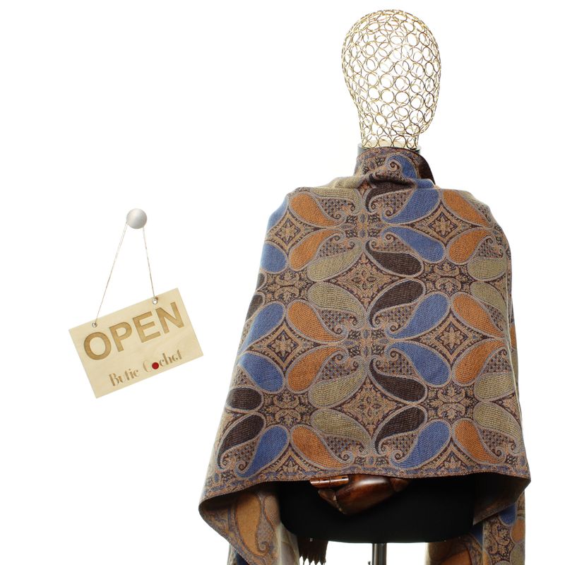 Fashion, accesorii si bijuterii - Femei - Accesorii femei - Esarfe si fulare femei - Esarfa de dama, din lana, Buticcochet, cu model stilizat, 65x190 cm, Multicolor - ES3231 - Infinity.ro