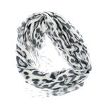 Fashion, accesorii si bijuterii - Femei - Accesorii femei - Esarfe si fulare femei - Esarfa de dama, din 30% viscoza 70% poliester, Buticcochet, 75x180 cm, model animal print, Gri - ES3265 - Infinity.ro