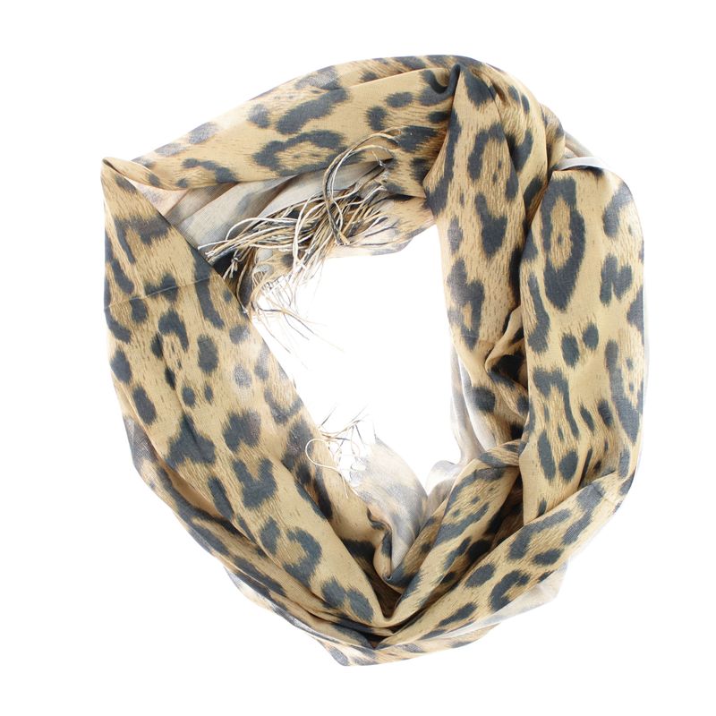 Fashion, accesorii si bijuterii - Femei - Accesorii femei - Esarfe si fulare femei - Esarfa de dama, din 30% viscoza 70% poliester, Buticcochet, 75x180 cm, model animal print, Maro - ES3266 - Infinity.ro