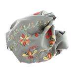 Fashion, accesorii si bijuterii - Femei - Accesorii femei - Esarfe si fulare femei - Esarfa de dama, din lana, Buticcochet, model cu broderie, 70x190 cm, Gri - ES3212 - Infinity.ro