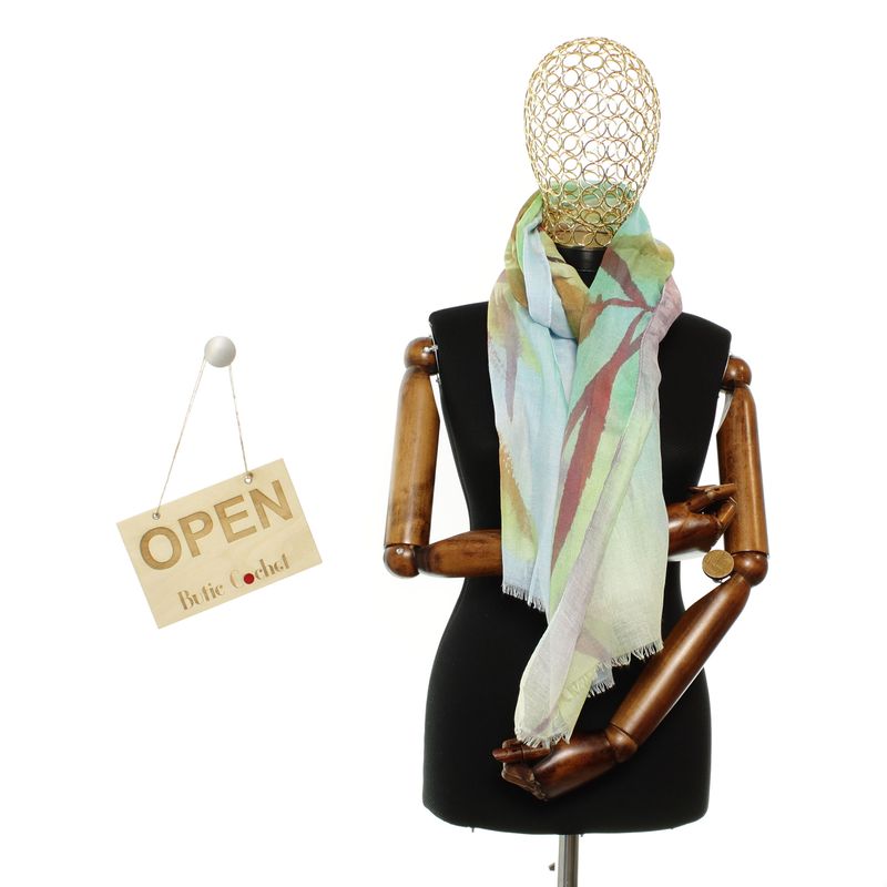 Fashion, accesorii si bijuterii - Femei - Accesorii femei - Esarfe si fulare femei - Esarfa de dama, din 30% viscoza 70% poliester, Buticcochet, 68x180 cm, Multicolor - ES3324 - Infinity.ro