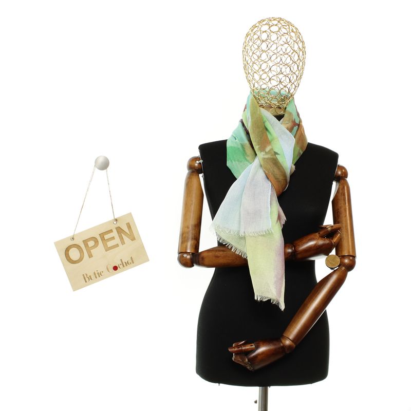 Fashion, accesorii si bijuterii - Femei - Accesorii femei - Esarfe si fulare femei - Esarfa de dama, din 30% viscoza 70% poliester, Buticcochet, 68x180 cm, Multicolor - ES3324 - Infinity.ro