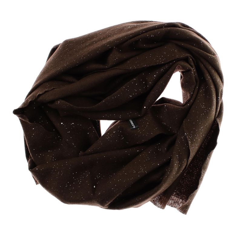 Fashion, accesorii si bijuterii - Femei - Accesorii femei - Esarfe si fulare femei - Esarfa dama, din lana, Buticcochet, 70x190 cm, model cu sclipici, Maro inchis - ES3066 - Infinity.ro