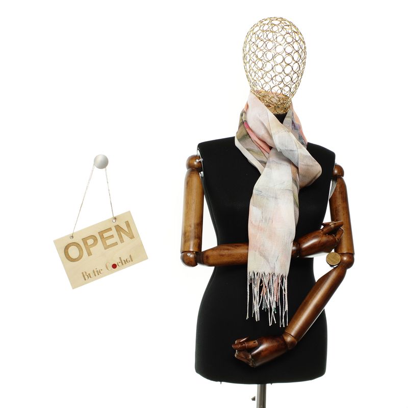 Fashion, accesorii si bijuterii - Femei - Accesorii femei - Esarfe si fulare femei - Esarfa de dama, din 30% viscoza 70% poliester, Buticcochet, 75x180 cm, Multicolor - ES3282 - Infinity.ro