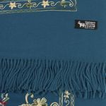 Fashion, accesorii si bijuterii - Femei - Accesorii femei - Esarfe si fulare femei - Esarfa de dama, din lana, Buticcochet, model cu broderie, 70x190 cm, Albastru - ES3219 - Infinity.ro