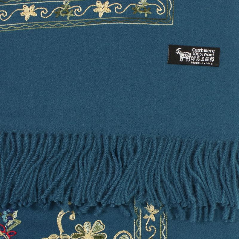 Fashion, accesorii si bijuterii - Femei - Accesorii femei - Esarfe si fulare femei - Esarfa de dama, din lana, Buticcochet, model cu broderie, 70x190 cm, Albastru - ES3219 - Infinity.ro