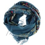 Fashion, accesorii si bijuterii - Femei - Accesorii femei - Esarfe si fulare femei - Esarfa de dama, din lana, Buticcochet, model cu broderie, 70x190 cm, Albastru - ES3219 - Infinity.ro