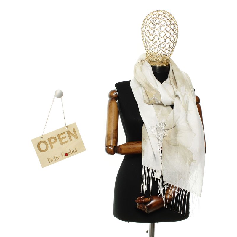 Fashion, accesorii si bijuterii - Femei - Accesorii femei - Esarfe si fulare femei - Esarfa de dama, din 30% viscoza 70% poliester, Buticcochet, 75x180 cm, Multicolor - ES3289 - Infinity.ro