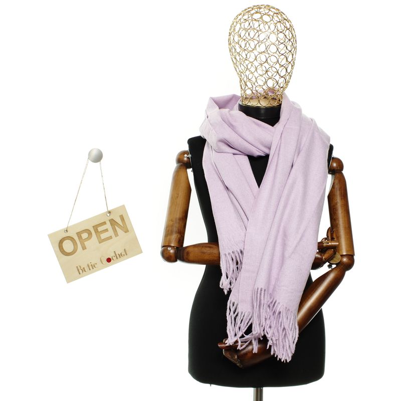 Fashion, accesorii si bijuterii - Femei - Accesorii femei - Esarfe si fulare femei - Esarfa, de dama, Buticcochet, din lana, 72x190 cm, Lila - ES3156 - Infinity.ro
