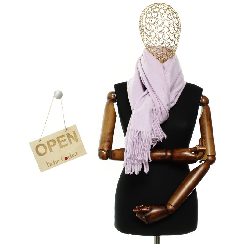 Fashion, accesorii si bijuterii - Femei - Accesorii femei - Esarfe si fulare femei - Esarfa, de dama, Buticcochet, din lana, 72x190 cm, Lila - ES3156 - Infinity.ro