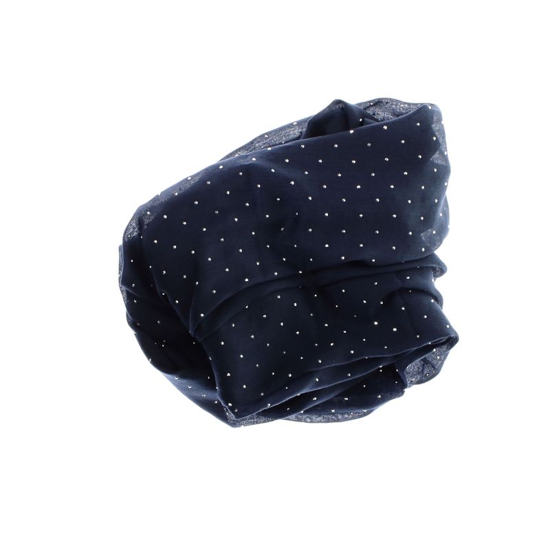 Fashion, accesorii si bijuterii - Femei - Accesorii femei - Esarfe si fulare femei - Esarfa de dama, din 30% viscoza 70% poliester, Buticcochet, 75x180 cm, model cu strasuri, Bleumarin - ES3257 - Infinity.ro