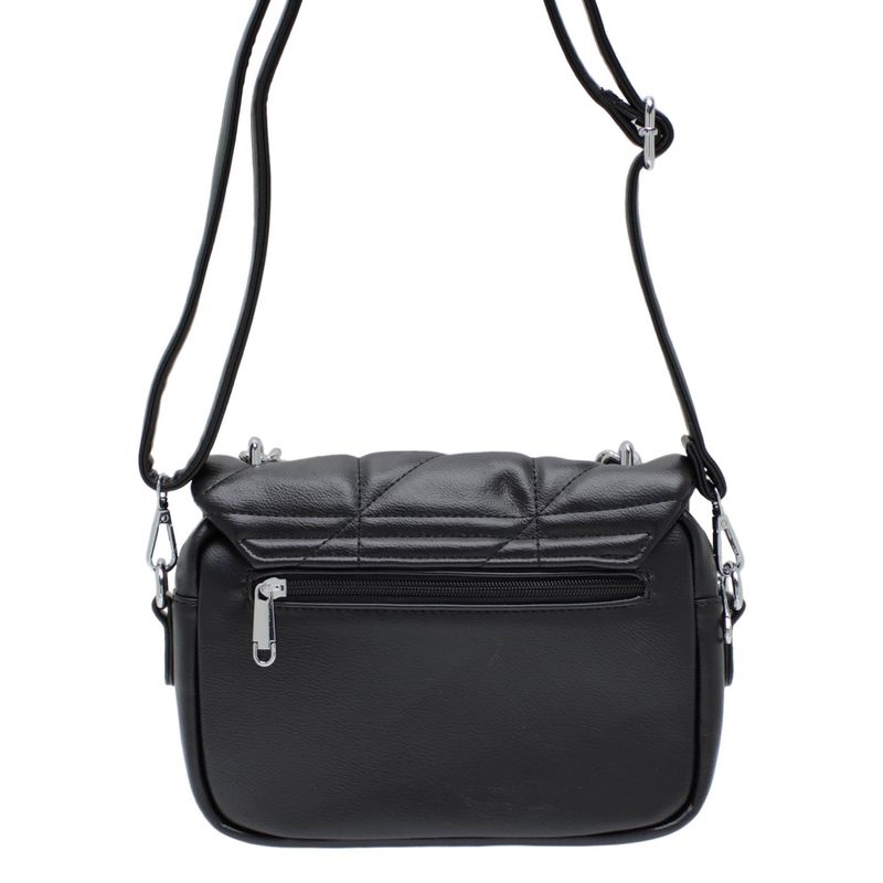 Fashion, accesorii si bijuterii - Femei - Accesorii femei - Genti si rucsacuri femei - Geanta de dama, din piele ecologica, Silviarosa, 18x24x7 cm, Negru - GND59 - Infinity.ro