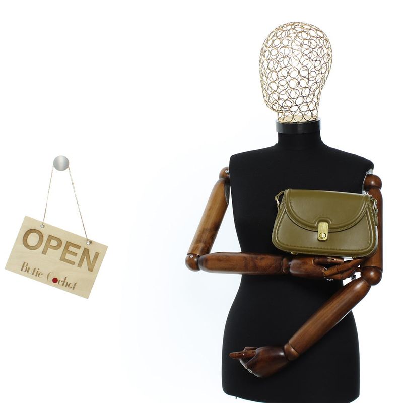 Fashion, accesorii si bijuterii - Femei - Accesorii femei - Genti si rucsacuri femei - Geanta de umar, de dama, din material sintetic, ButicCochet, 22x14x6 cm, Kaki - GND1016 - Infinity.ro