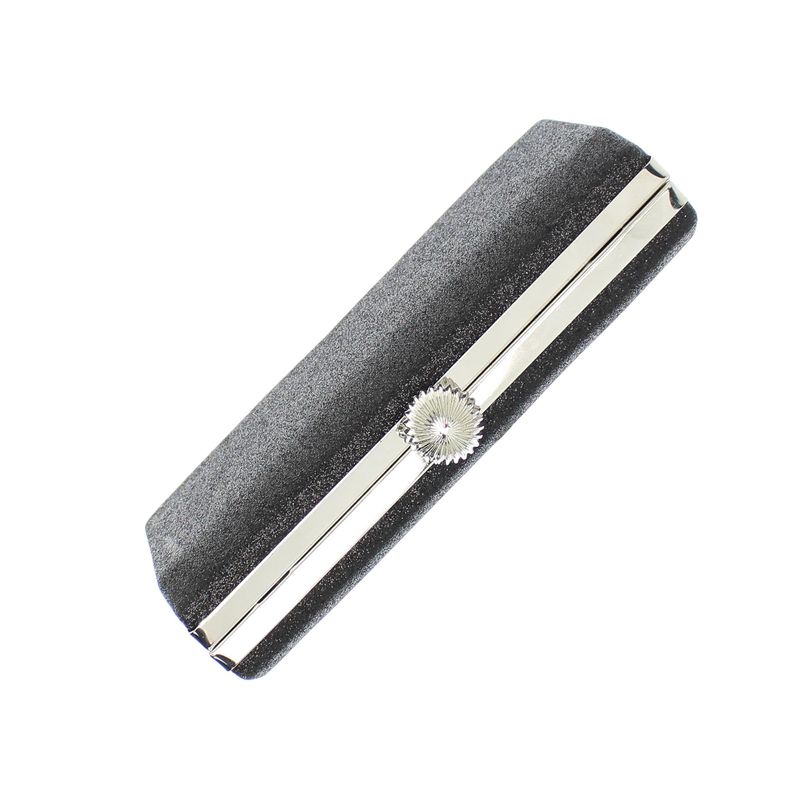 Fashion, accesorii si bijuterii - Femei - Accesorii femei - Genti si rucsacuri femei - Geanta clutch, de dama, sintetic cu sclipici, ButicCochet, 19x10x4.5 cm, Negru - GND426 - Infinity.ro
