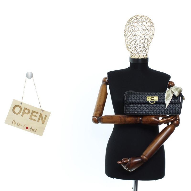 Fashion, accesorii si bijuterii - Femei - Accesorii femei - Genti si rucsacuri femei - Geanta de umar, de dama, din material sintetic, ButicCochet, 28x10x7 cm, Negru - GND1006 - Infinity.ro