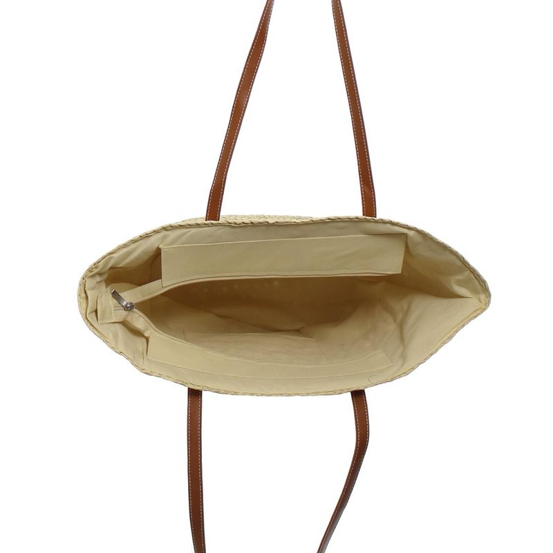 Fashion, accesorii si bijuterii - Femei - Accesorii femei - Genti si rucsacuri femei - Geanta de plaja, de dama, din paie, ButicCochet, 43x30 cm, Crem - GND703 - Infinity.ro
