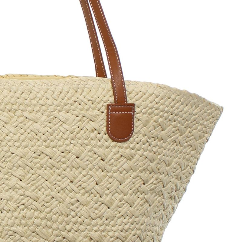 Fashion, accesorii si bijuterii - Femei - Accesorii femei - Genti si rucsacuri femei - Geanta de plaja, de dama, din paie, ButicCochet, 43x30 cm, Crem - GND703 - Infinity.ro