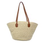 Fashion, accesorii si bijuterii - Femei - Accesorii femei - Genti si rucsacuri femei - Geanta de plaja, de dama, din paie, ButicCochet, 43x30 cm, Crem - GND703 - Infinity.ro