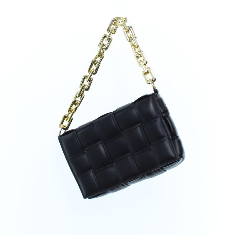 Fashion, accesorii si bijuterii - Femei - Accesorii femei - Genti si rucsacuri femei - Geanta de umar, de dama, din material sintetic, ButicCochet, 23x14x5 cm, cu lant auriu decorativ, Negru - GND983 - Infinity.ro