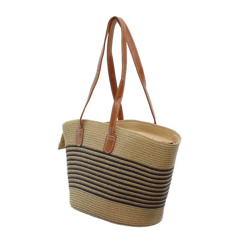 Fashion, accesorii si bijuterii - Femei - Accesorii femei - Genti si rucsacuri femei - Geanta de plaja, de dama, din paie, ButicCochet, 40x25 cm, Maro - GND700 - Infinity.ro