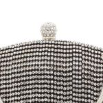 Fashion, accesorii si bijuterii - Femei - Accesorii femei - Genti si rucsacuri femei - Geanta clutch, de dama, din material sintetic, ButicCochet, 19x12x4 cm, cu strasuri, Negru - GND850 - Infinity.ro