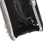 Fashion, accesorii si bijuterii - Femei - Accesorii femei - Genti si rucsacuri femei - Geanta clutch, de dama, din material sintetic, ButicCochet, 19x12x4 cm, cu strasuri, Negru - GND850 - Infinity.ro