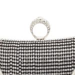 Fashion, accesorii si bijuterii - Femei - Accesorii femei - Genti si rucsacuri femei - Geanta clutch, de dama, din material sintetic, ButicCochet, 19x12x4 cm, cu strasuri, Negru - GND850 - Infinity.ro