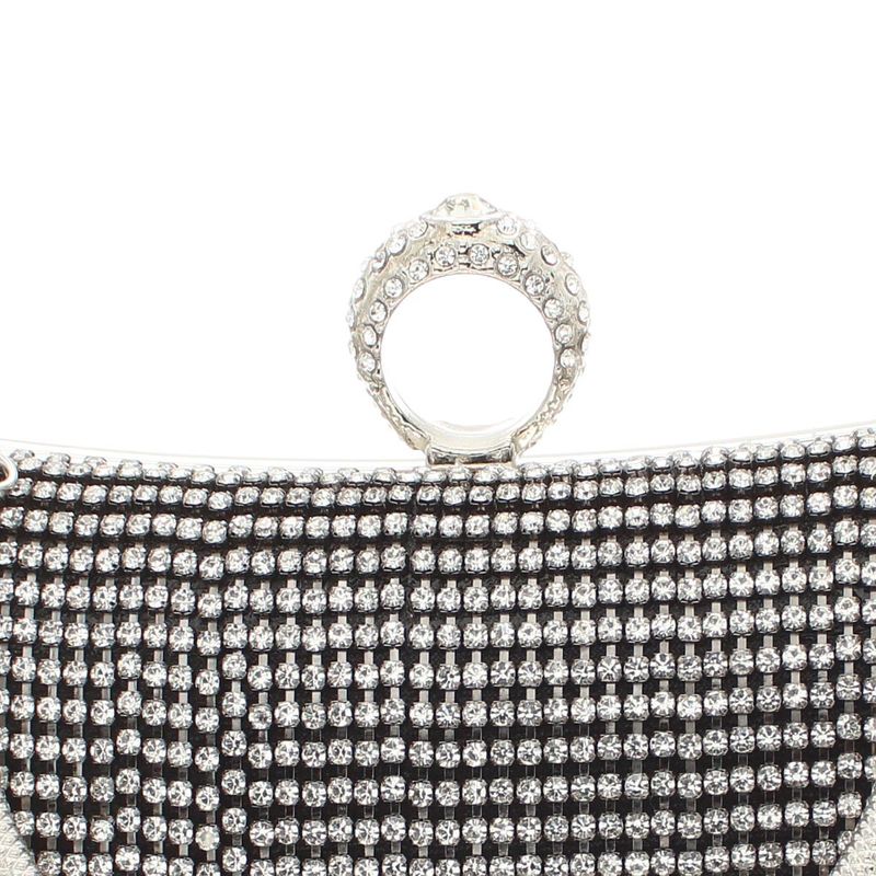 Fashion, accesorii si bijuterii - Femei - Accesorii femei - Genti si rucsacuri femei - Geanta clutch, de dama, din material sintetic, ButicCochet, 19x12x4 cm, cu strasuri, Negru - GND850 - Infinity.ro