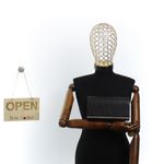 Fashion, accesorii si bijuterii - Femei - Accesorii femei - Genti si rucsacuri femei - Geanta plic, de dama, din material sintetic, ButicCochet, 22x12x5 cm, Negru - GND795 - Infinity.ro