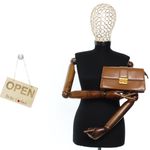 Fashion, accesorii si bijuterii - Femei - Accesorii femei - Genti si rucsacuri femei - Geanta de umar, de dama, din material sintetic, ButicCochet, 26x14x6 cm, cu catarama aurie, Maro inchis - GND990 - Infinity.ro
