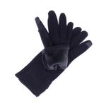 Fashion, accesorii si bijuterii - Femei - Accesorii femei - Manusi femei - Manusi dama, de iarna, din material sintetic si bumbac, cu degete, model cu fundita, one size, Bleumarin - MA296 - Infinity.ro