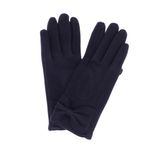 Fashion, accesorii si bijuterii - Femei - Accesorii femei - Manusi femei - Manusi dama, de iarna, din material sintetic si bumbac, cu degete, model cu fundita, one size, Bleumarin - MA296 - Infinity.ro