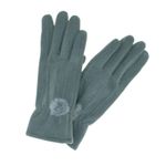 Fashion, accesorii si bijuterii - Femei - Accesorii femei - Manusi femei - Manusi dama, de iarna, din material sintetic si bumbac, cu degete, model cu ciucure, one size, Albastru - MA336 - Infinity.ro