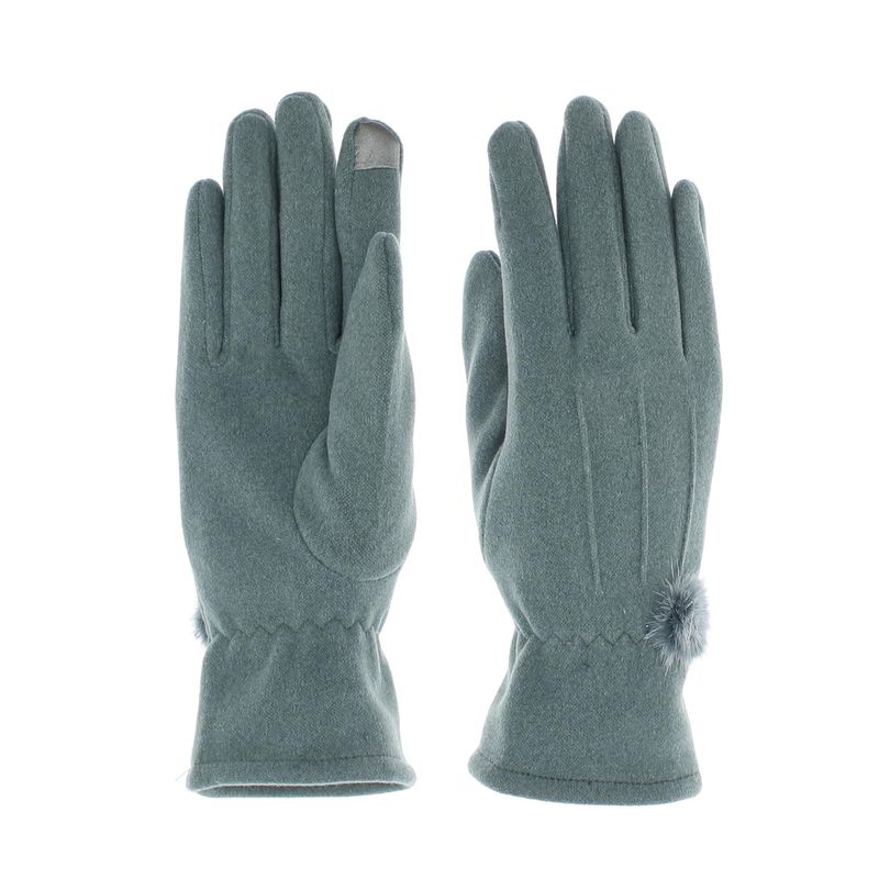 Fashion, accesorii si bijuterii - Femei - Accesorii femei - Manusi femei - Manusi dama, de iarna, din material sintetic si bumbac, cu degete, model cu ciucure, one size, Albastru - MA336 - Infinity.ro