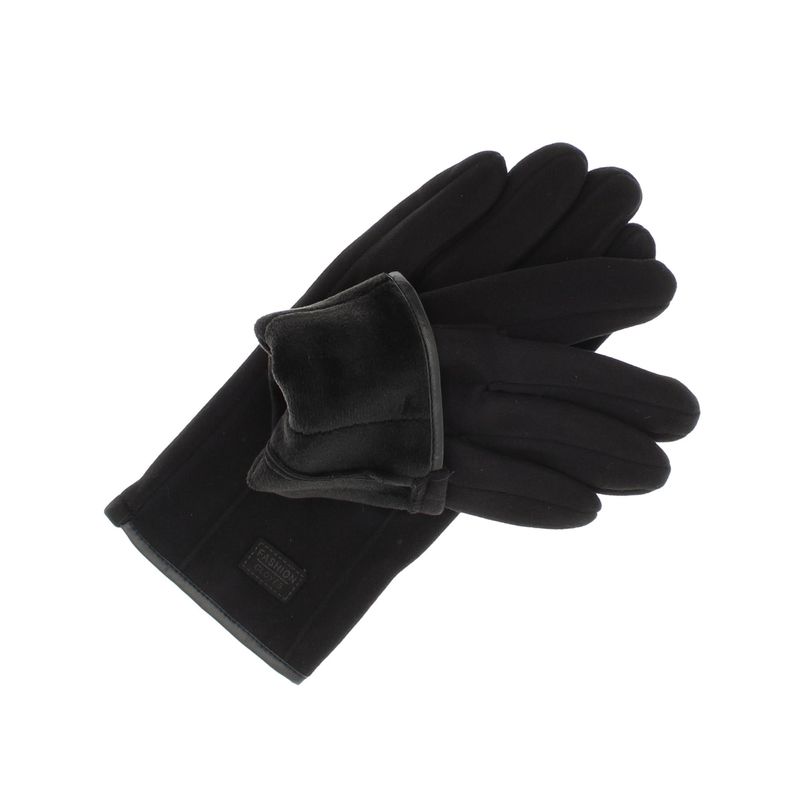 Fashion, accesorii si bijuterii - Femei - Accesorii femei - Manusi femei - Manusi dama, de iarna, din material sintetic si bumbac, cu degete, one size, Negru - MA369 - Infinity.ro