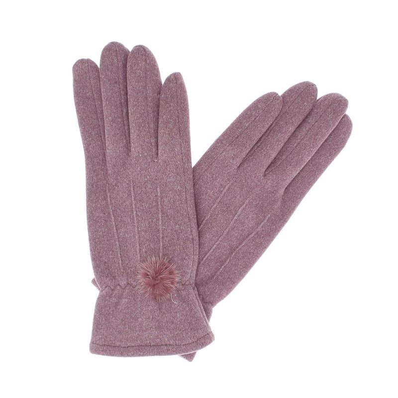 Fashion, accesorii si bijuterii - Femei - Accesorii femei - Manusi femei - Manusi dama, de iarna, din material sintetic si bumbac, cu degete, model cu ciucure, one size, Mov - MA334 - Infinity.ro