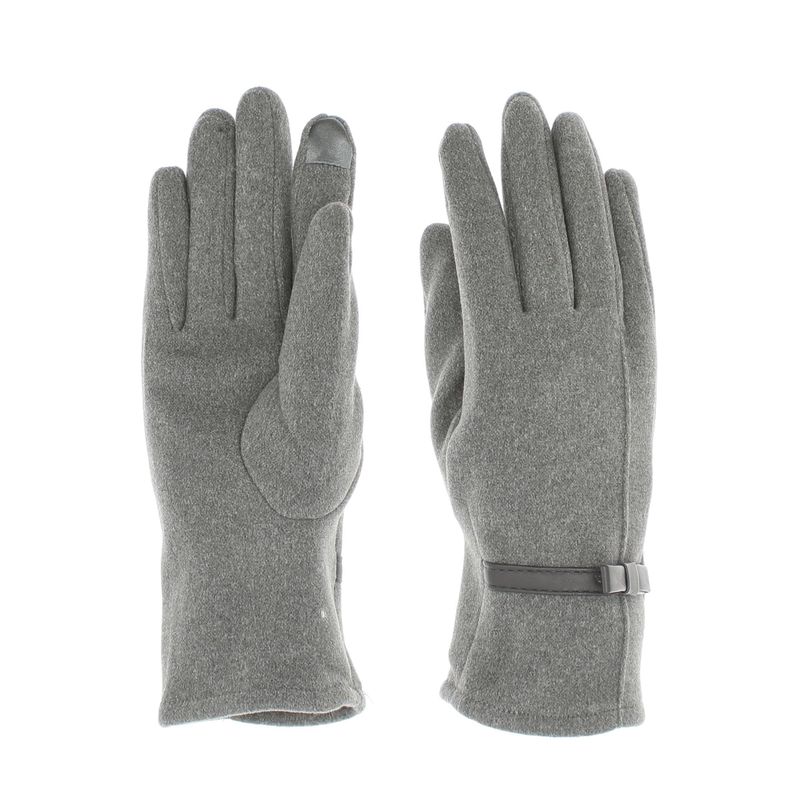 Fashion, accesorii si bijuterii - Femei - Accesorii femei - Manusi femei - Manusi dama, de iarna, din material sintetic si bumbac, cu degete, model cu fundita, one size, Gri - MA328 - Infinity.ro