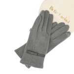 Fashion, accesorii si bijuterii - Femei - Accesorii femei - Manusi femei - Manusi dama, de iarna, din material sintetic si bumbac, cu degete, model cu fundita, one size, Gri - MA328 - Infinity.ro