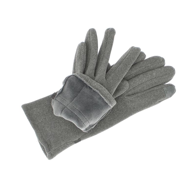 Fashion, accesorii si bijuterii - Femei - Accesorii femei - Manusi femei - Manusi dama, de iarna, din material sintetic si bumbac, cu degete, model cu fundita, one size, Gri - MA328 - Infinity.ro