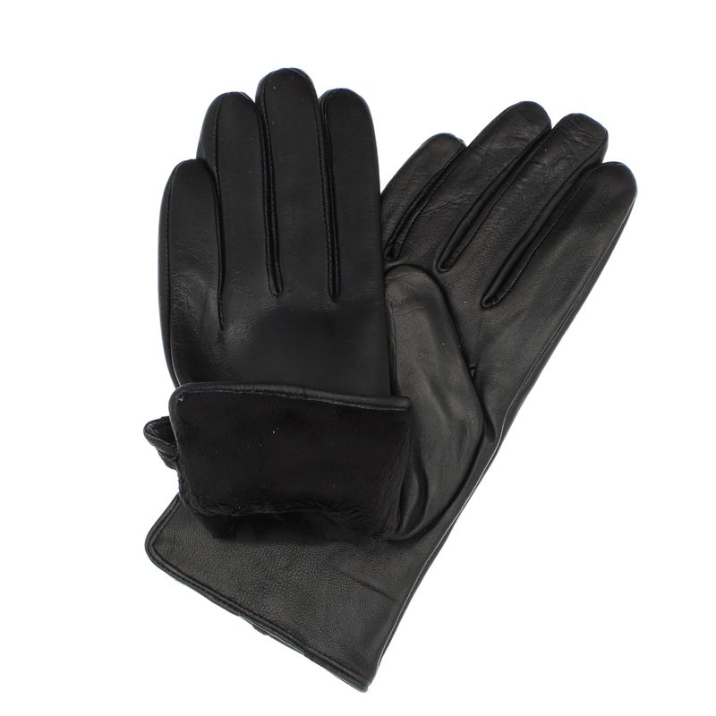 Fashion, accesorii si bijuterii - Femei - Accesorii femei - Manusi femei - Manusi dama, de iarna, din piele naturala, cu degete, marime L, Negru - MA375 - Infinity.ro