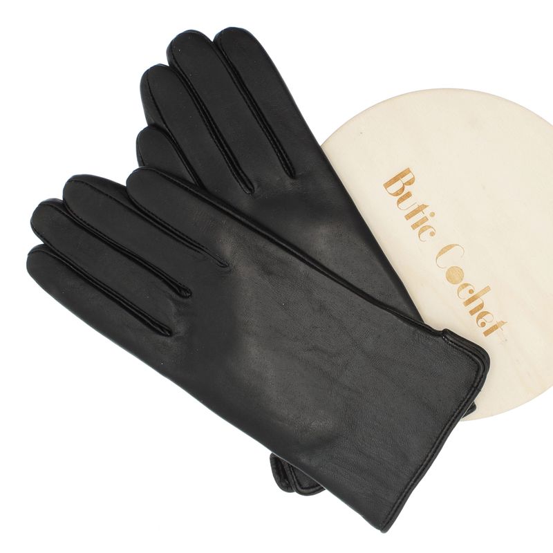 Fashion, accesorii si bijuterii - Femei - Accesorii femei - Manusi femei - Manusi dama, de iarna, din piele naturala, cu degete, marime L, Negru - MA375 - Infinity.ro