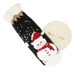 Fashion, accesorii si bijuterii - Femei - Lenjerie si pijamale femei - Sosete si ciorapi femei - Ciorapi cu motive de Craciun, 50% acril 50% poliester, Tina,  marime 35-41, Negru - SCR381 - Infinity.ro